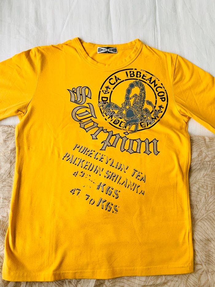 Tee shirt manche longue jaune Scorpion TL - photo numéro 2