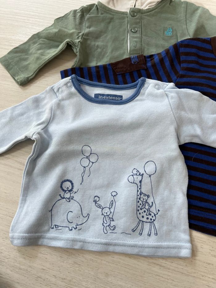 Lot 5 t-shirt manches longues 3 mois - photo numéro 4