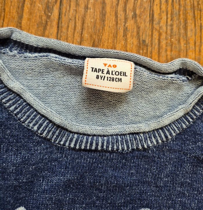Pull garçon bleu tape à l'œil taille 8 ans - photo numéro 2