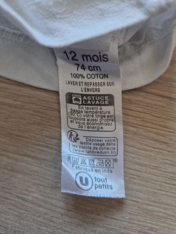 T-shirt bébé fille manches longues U tout petits 12 mois - photo numéro 5