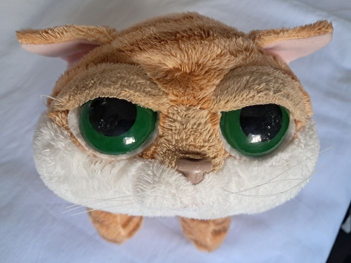 Peluche nounours chat roux orange tigré yeux verts Chilie Russ Berrie - photo numéro 4