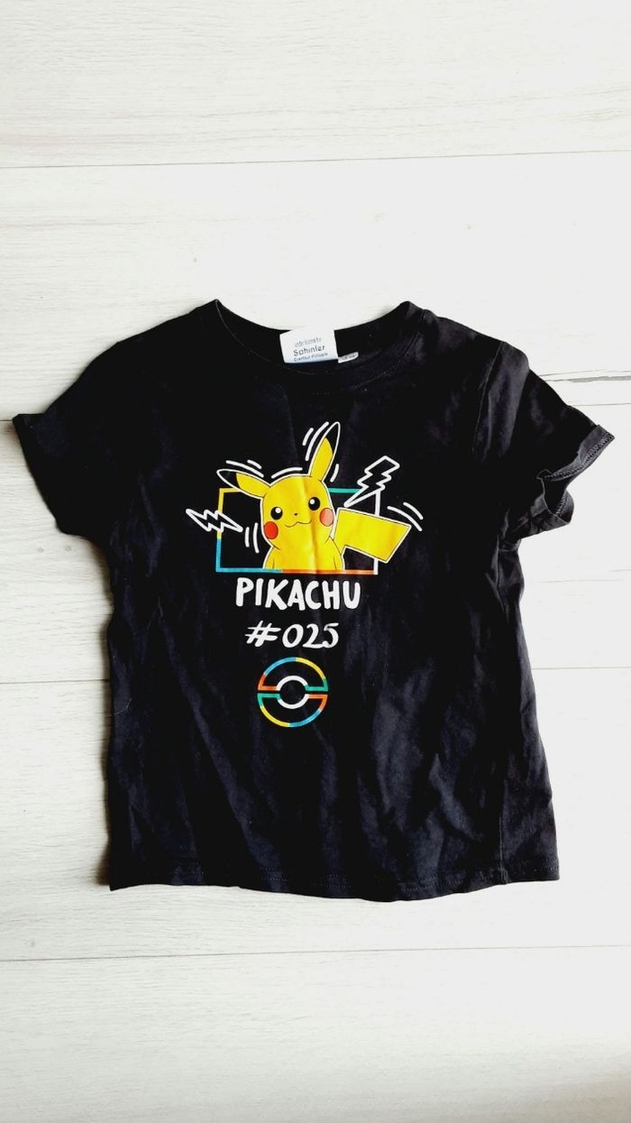 Vêtement garçon tee-shirt manches courtes noir Pokémon Pikachu 2025 6 ans