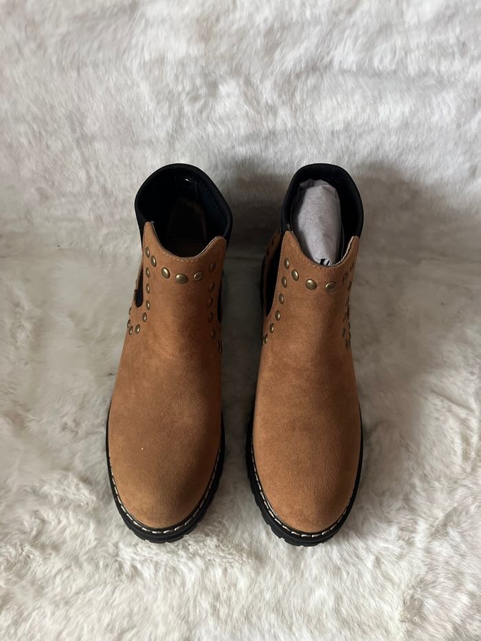 Bottines Camel / marrons / noires Seven pointure 36 - photo numéro 6