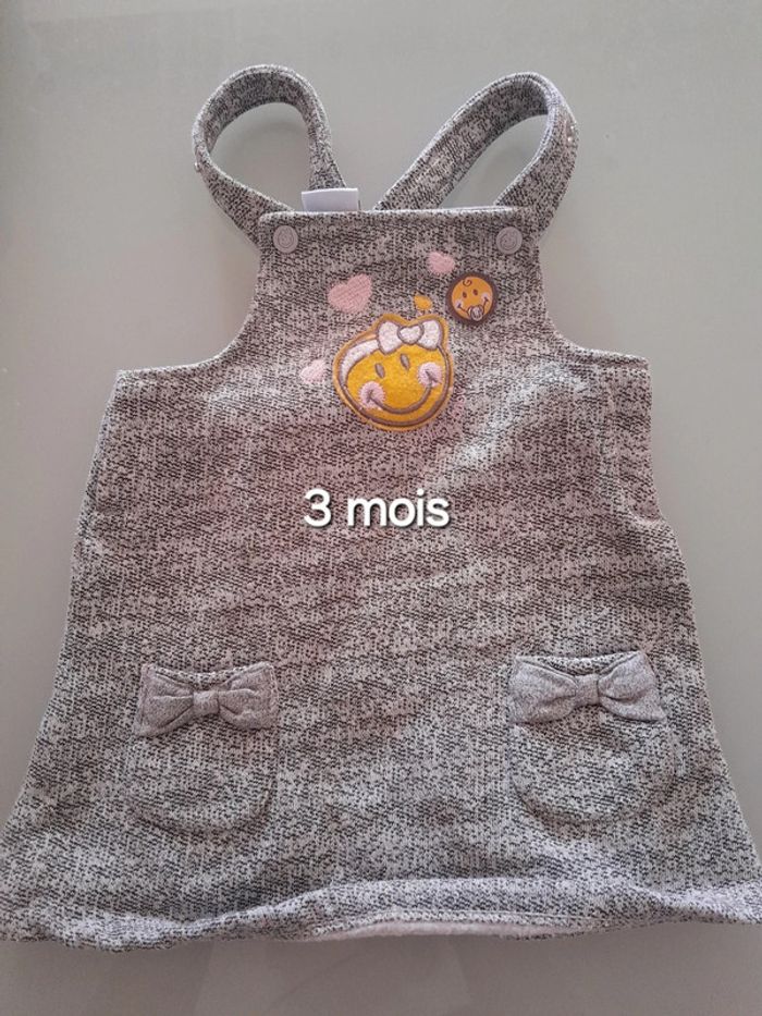 Robe grise smiley 3 mois