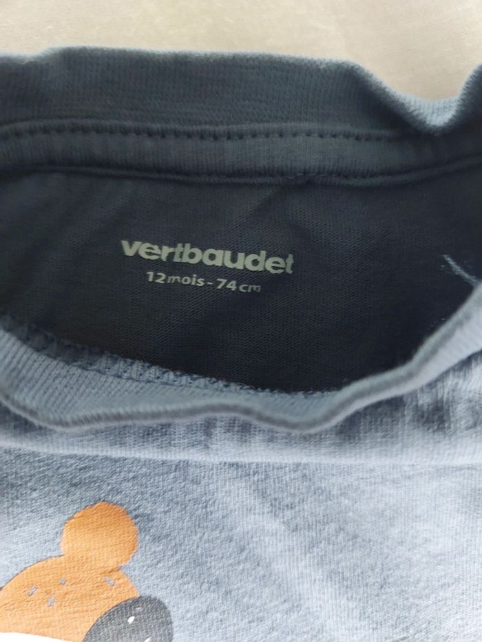 Tee-shirt manches longues Vertbaudet taille 12 mois - photo numéro 3
