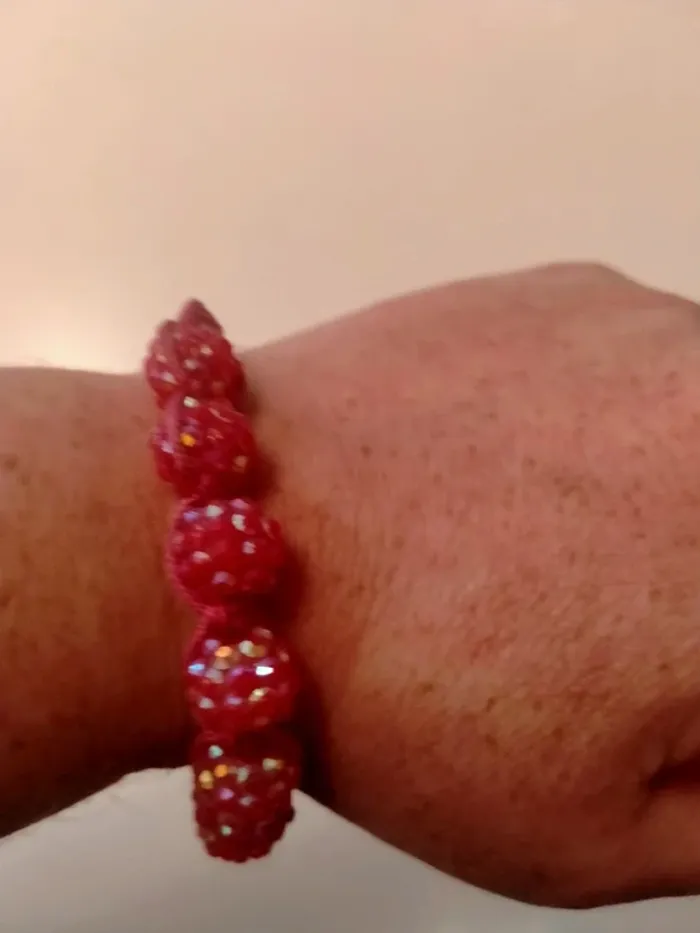 Bracelet perlé rose réglable - photo numéro 4