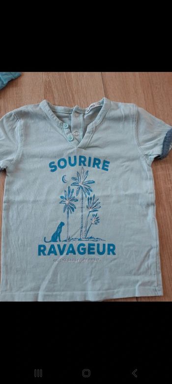 Maillot manches courtes sourire ravageur 24 mois