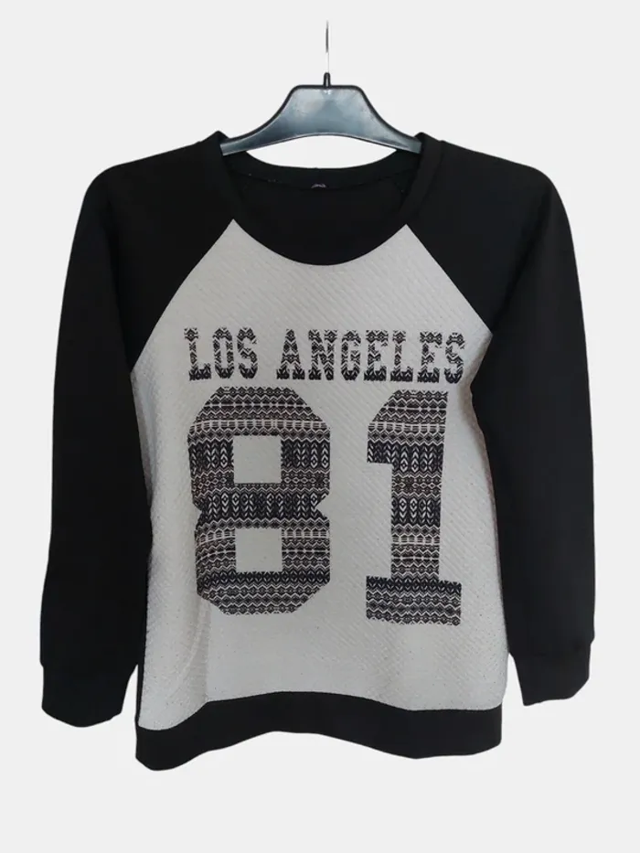 Pull LA noir et blanc Gémo