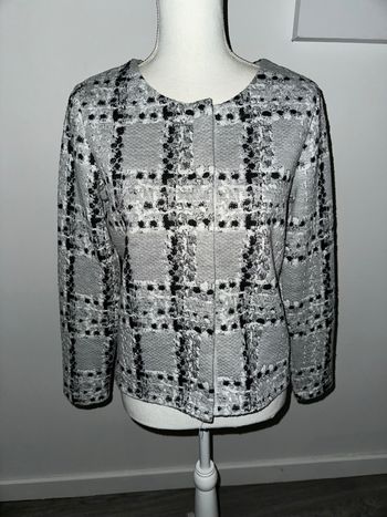 Cardigan polaire tweed gris blanc noir Street One T38 M