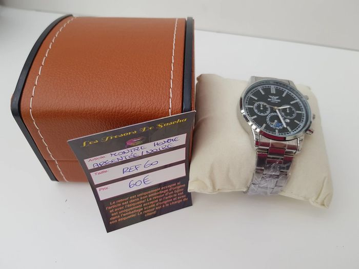 Montre Argentée Et Noire Homme - photo numéro 4