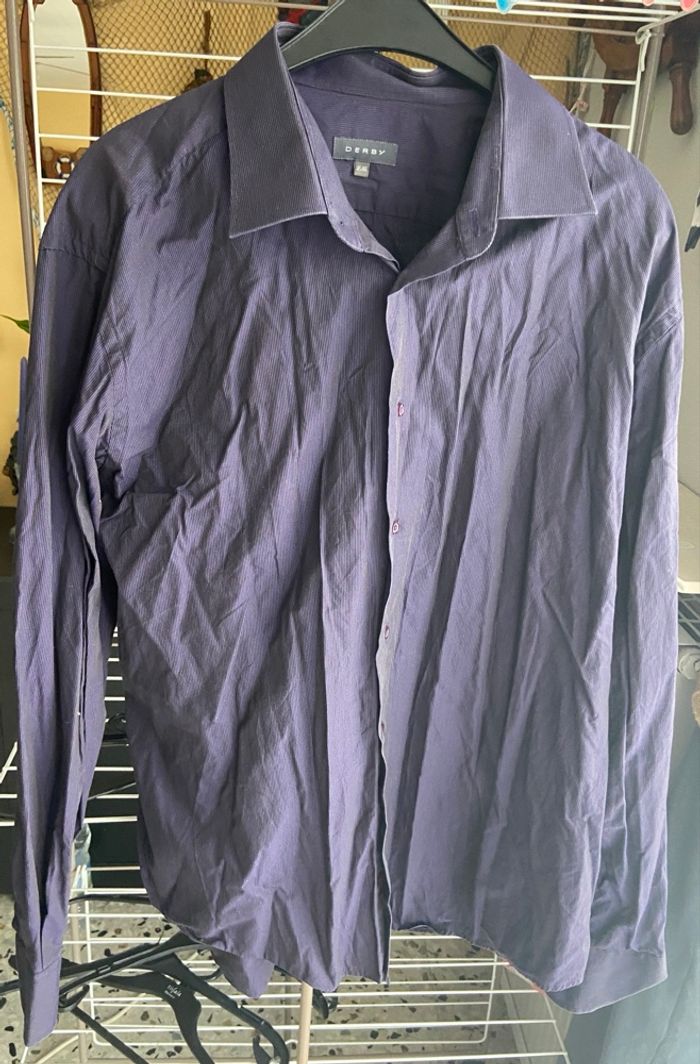 Chemise violette rayé effet 45/46