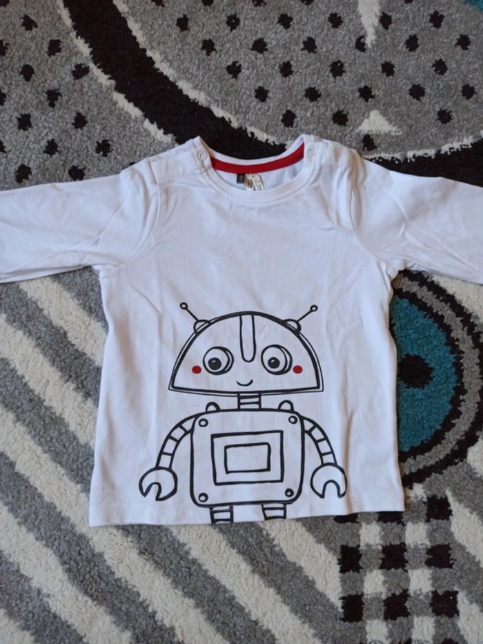 Lot de 2 t-shirts manches longues - 9 mois - photo numéro 3