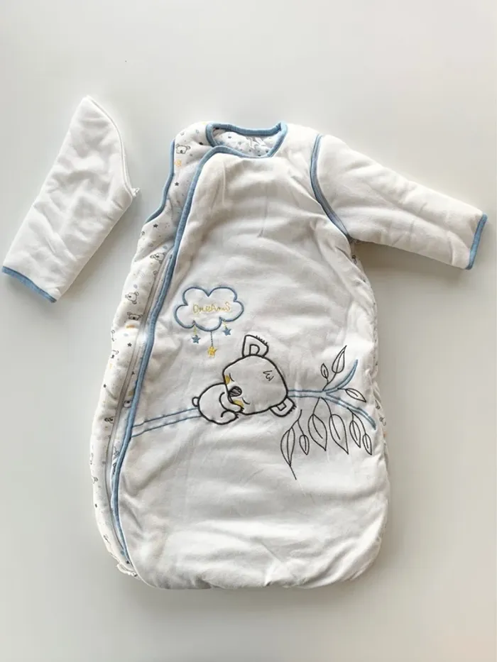 Gigoteuse / sac de couchage avec manches amovibles T.U. 70cm soit 6-9 mois