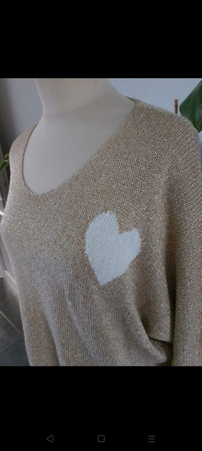 Pull manches 3/4 avec coeur - photo numéro 2