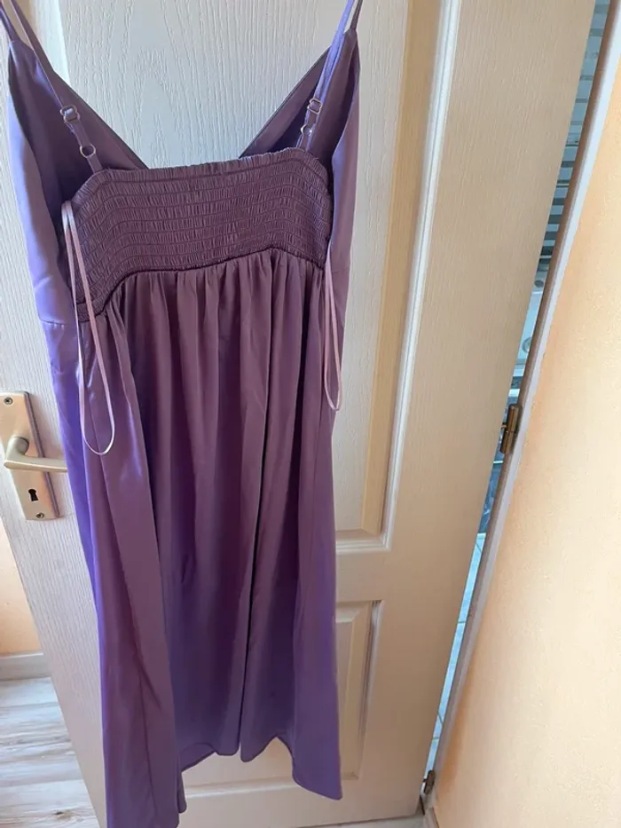 robe midi en satin style nuisette femme violette mauve - photo numéro 6