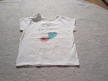 T-shirt adorable Zara blanc 6 ans