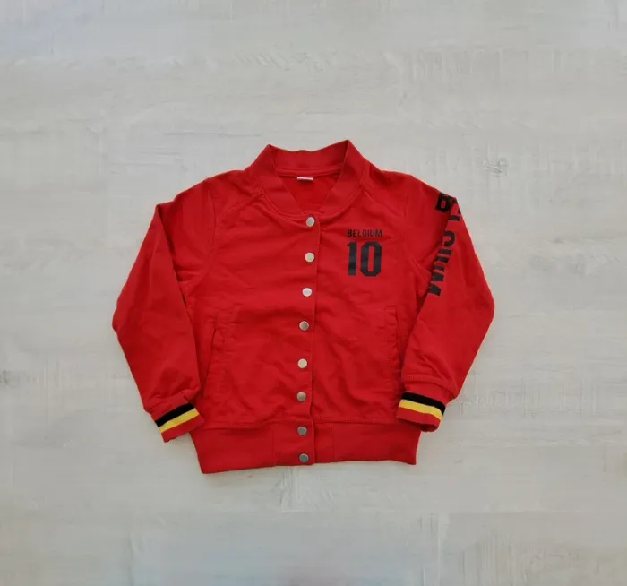 Gilet Belgique Belgium - taille 110-116cm - coton - printemps été - noir jaune rouge