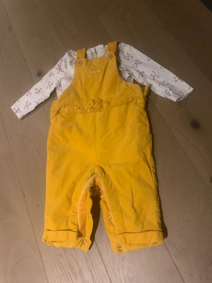 Ensemble t shirt manches longues + salopette