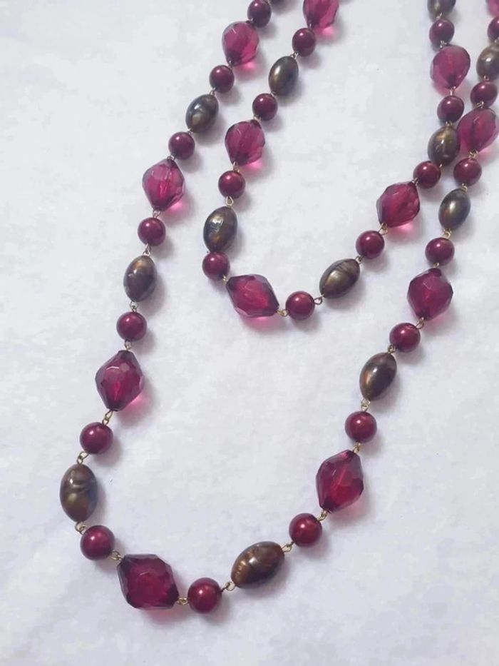 Magnifique collier sautoir rose - photo numéro 2