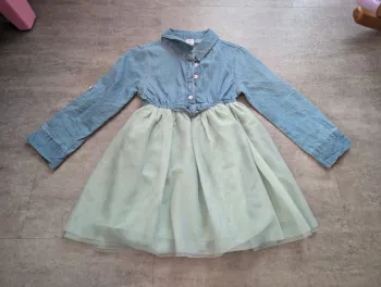 Robe à manches longues en jean fille chic 2/3 ans comme NEUVE