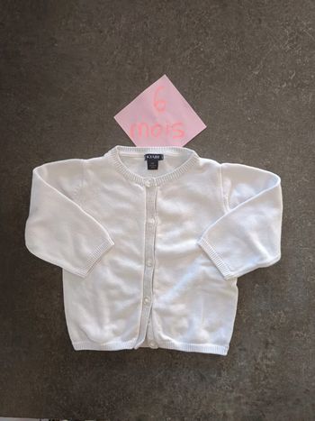 Gilet blanc et gris argenté 6 mois