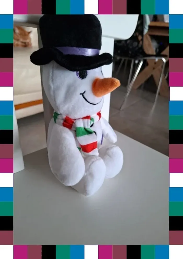 Peluche bonhomme de neige - photo numéro 2