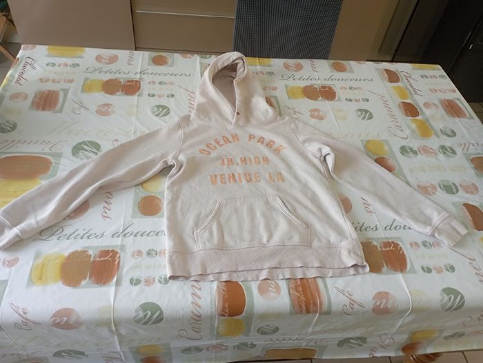 Sweat rose pâle à capuche LOOG 12/14 ans 1€