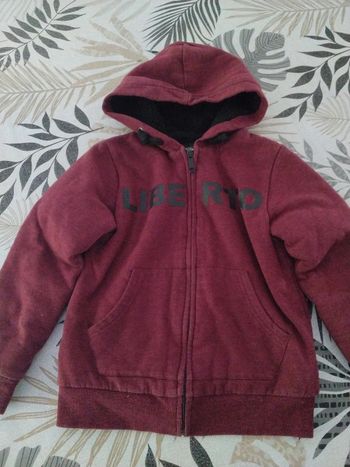 Gilet à capuche intérieur sherpa Liberto Bordeau 10 ans