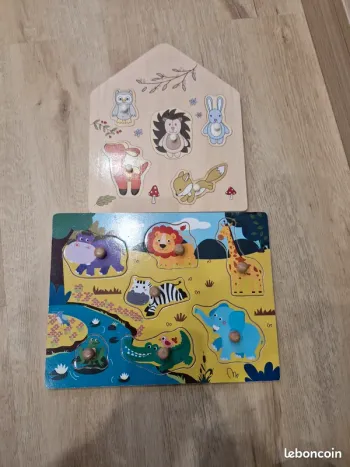Lot de 2 puzzles en bois