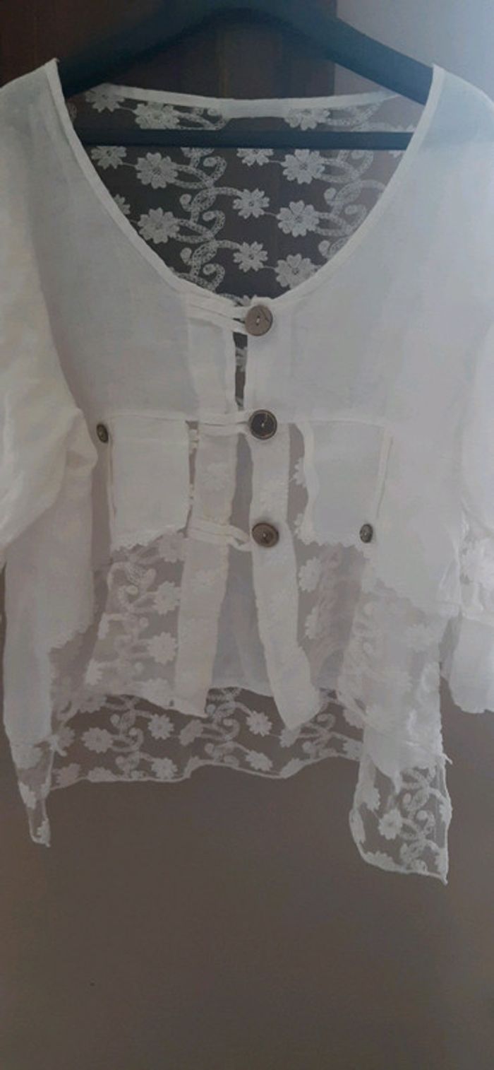 Très joli top neuf taille xl / veste fine ideale cérémonie