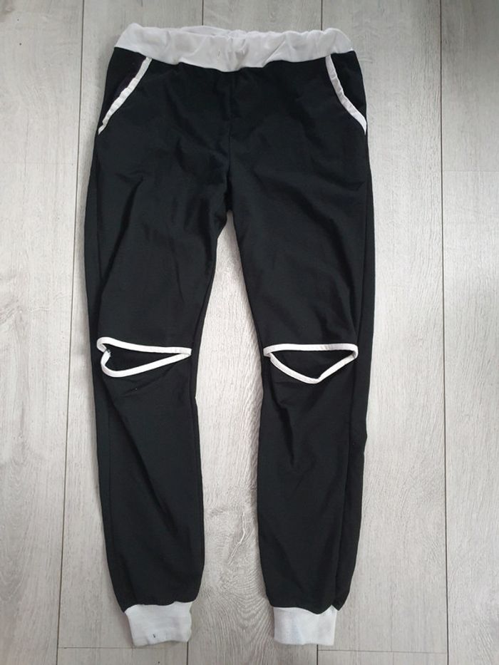 Pantalon Jogging Noir Et Blanc