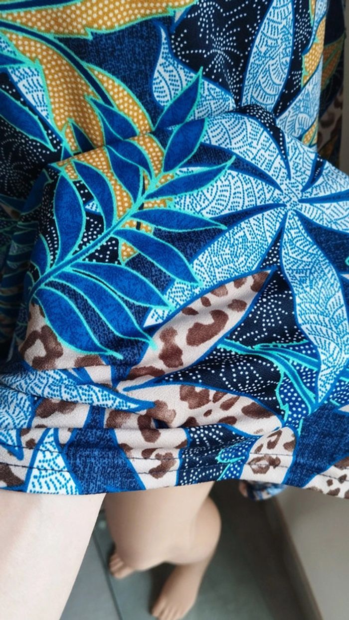 Robe fleuris multicolore bleu femme taille 38 - photo numéro 11