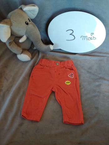Pantalon style jeans orange Mickey Disney Baby 100% coton