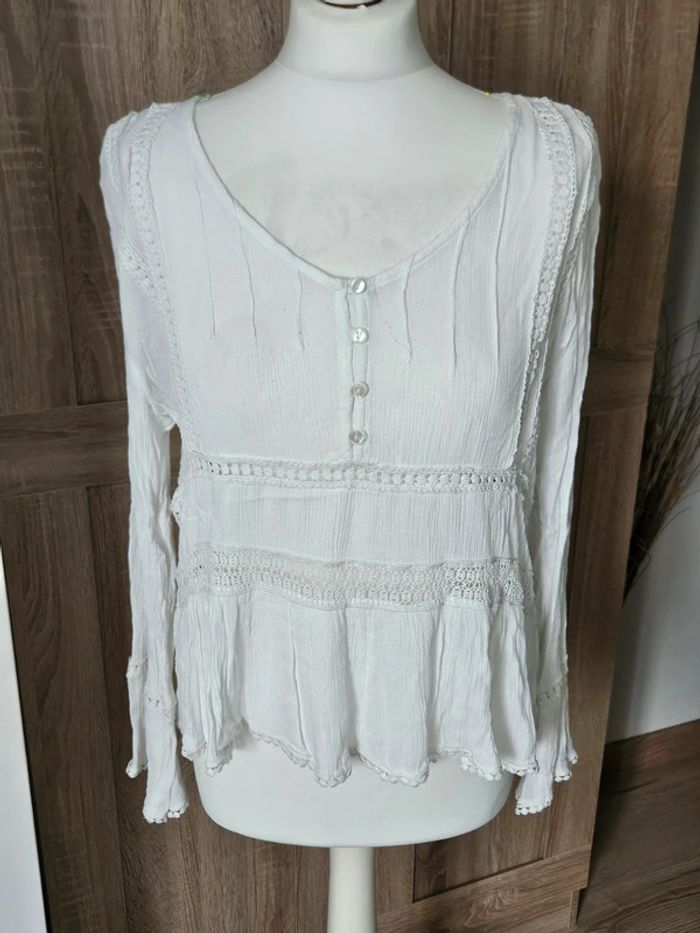 Blouse manches longues blanche taille 40
