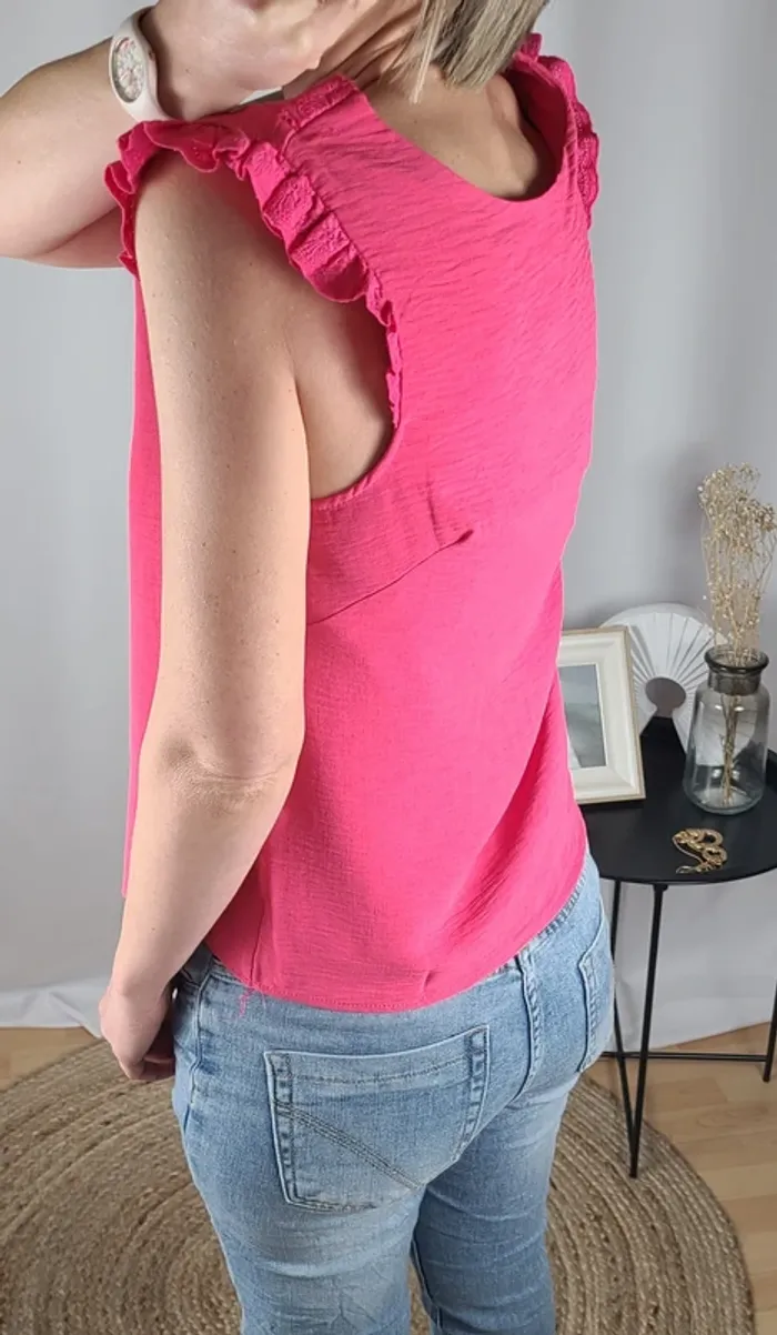 Top en gaze de coton, Réversible, dos dentelle - Neuf - Plusieurs coloris et Tailles disponibles - photo numéro 5