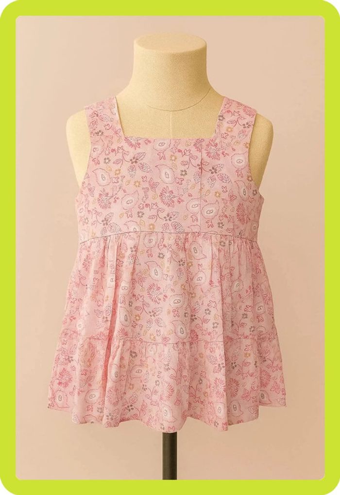 Tunique / Robe à volant rose motif multicolore Poivre Blanc Taille 4 ans - photo numéro 2