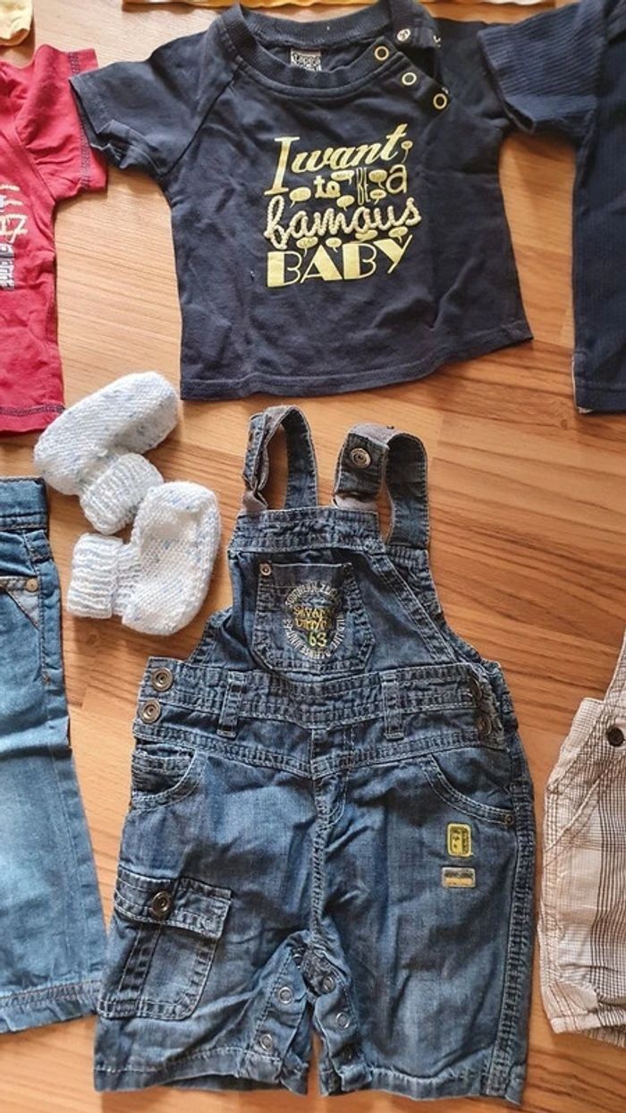 lot ete garçon 6 mois salopette et tee shirt 13 pièces - photo numéro 3