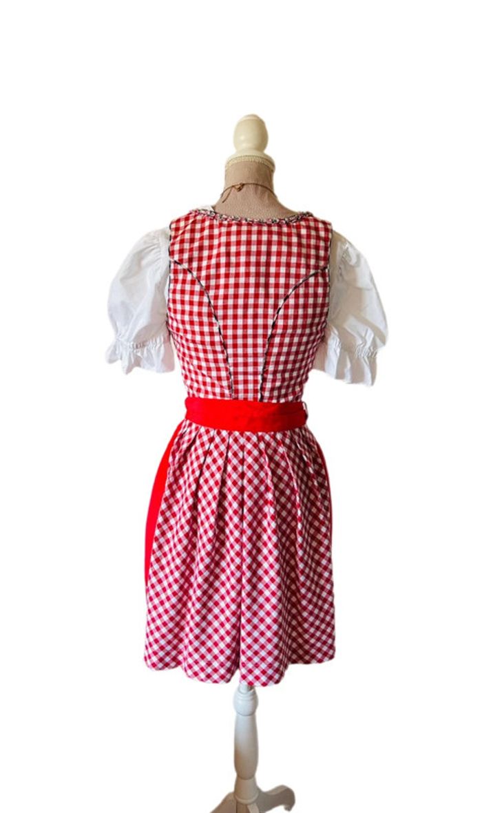 🍒Jolie robe traditionnelle autrichienne cottagecore dirndl red gingham austrian dress🍒 - photo numéro 6