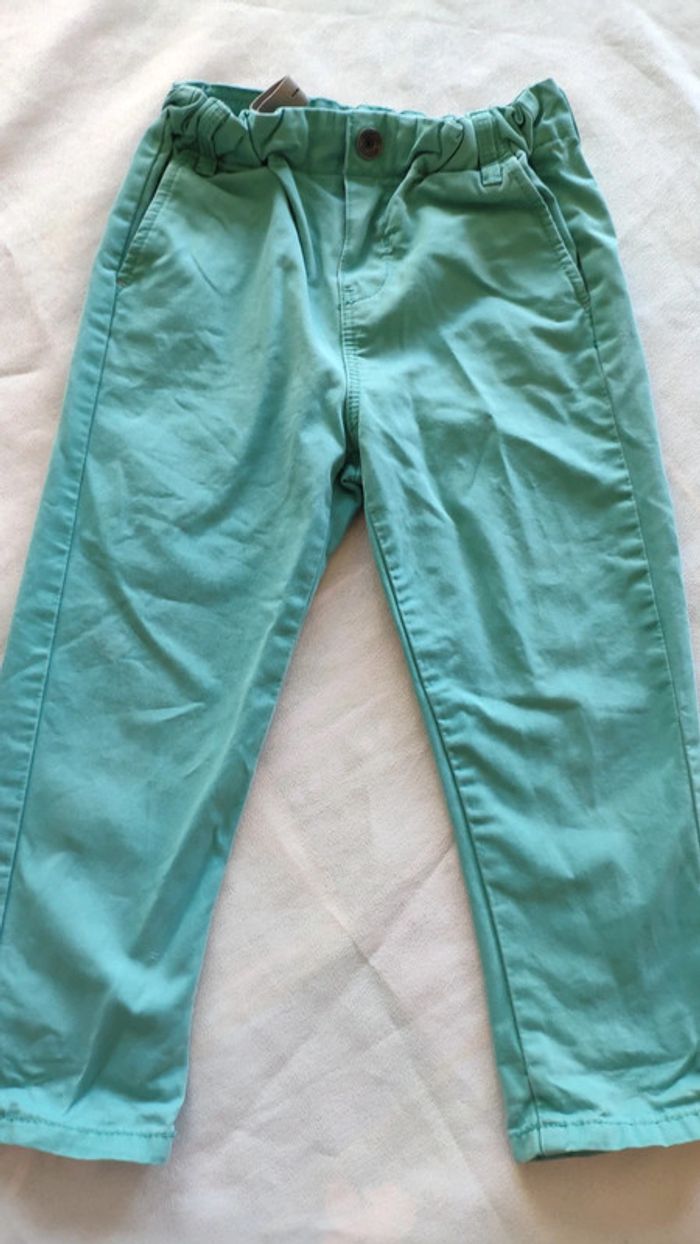 Pantalon obaibi bleu vert 23 mois
