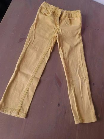 Pantalon jean moutarde jaune 6 ans Punkidz taille réglable