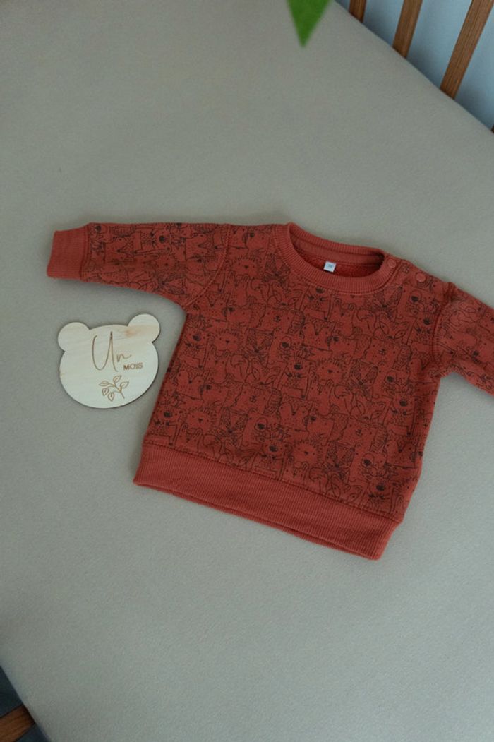 pull sweat polaire épais chaud 1 mois motif animal