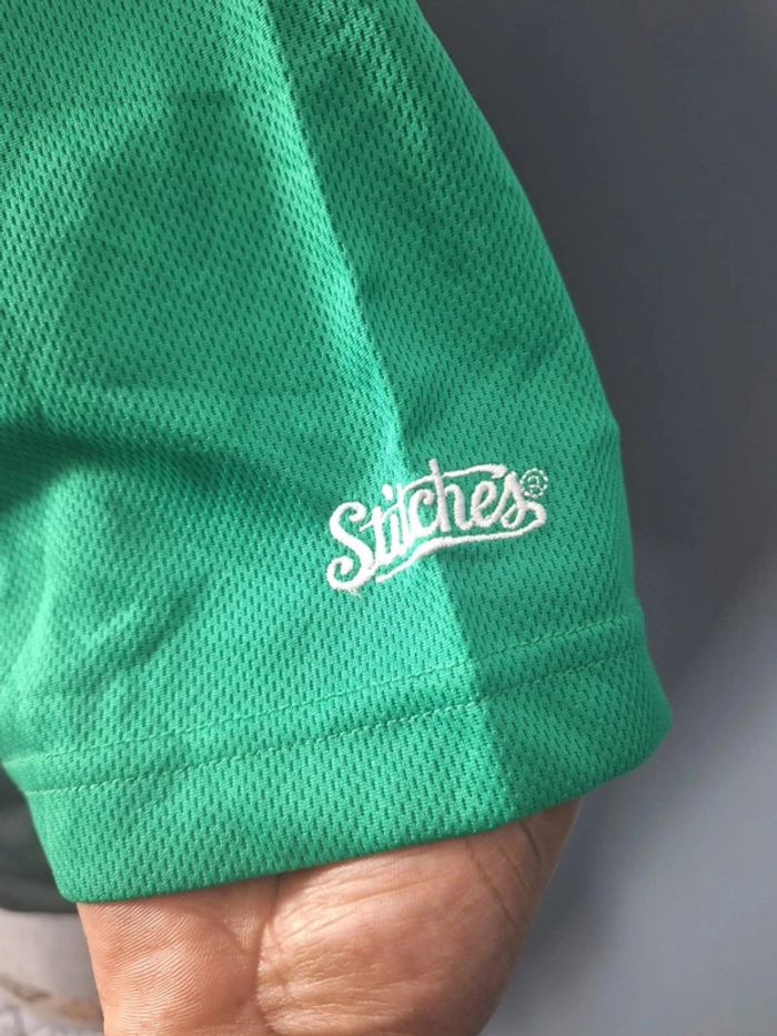 Maillot baseball vert et noir stitches homme taille M full broderie  ( 265) - photo numéro 10