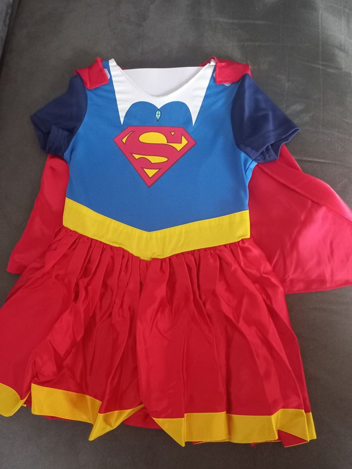 Robe déguisement super héro girls supergirl 5/6 ans rubies - photo numéro 4