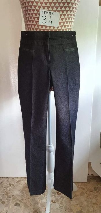 Pantalon, noir chiné/gris, en très très bon état, longueur 91cm, en coton, polyester&elasthanne ,tai