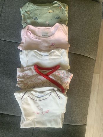 Lot 5 bodies manches longues 3mois fille