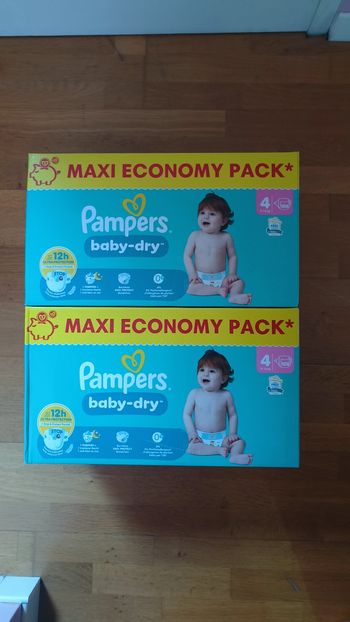 2 maxis economy packs Pampers baby dry taille 4