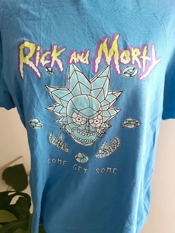 🎀 jolie t-shirt bleu Rick and morty taille XL 🎀 - photo numéro 2