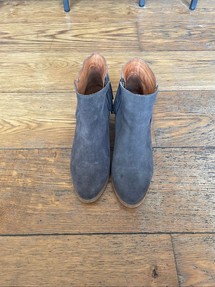 Bottines à grises à franges – Galeries Lafayette, taille 39 - photo numéro 4