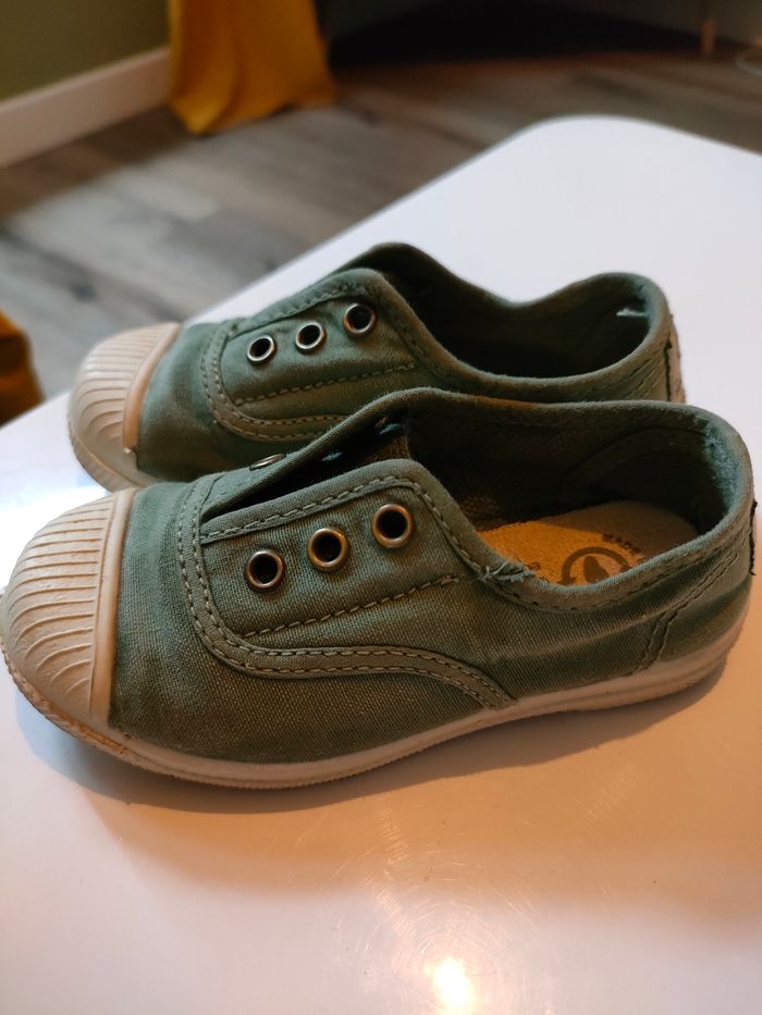 Baskets Natural World taille 24 mixte vert sauge - photo numéro 4