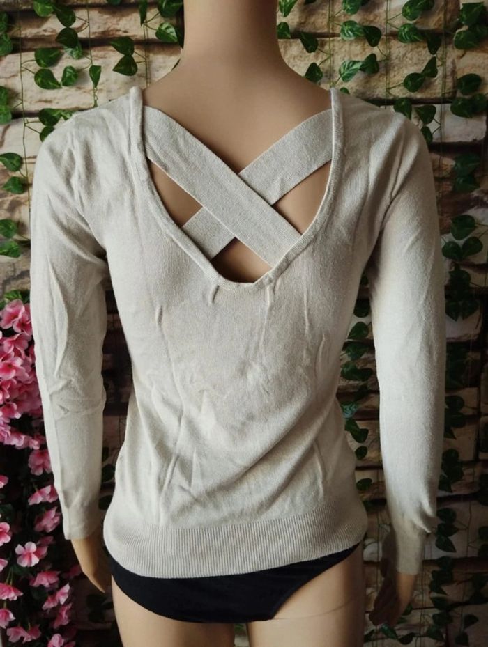🌸Pull fin creme Papillonne dos croisé Taille 38🌸 - photo numéro 2